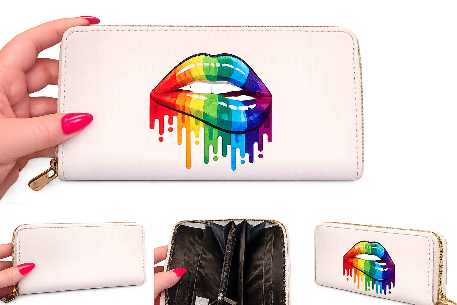 Rainbow Kiss Zip-Around Wallet