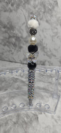 Black & Crystal Butterfly Beaded Pen – Luxury Rhinestone Statement Pen