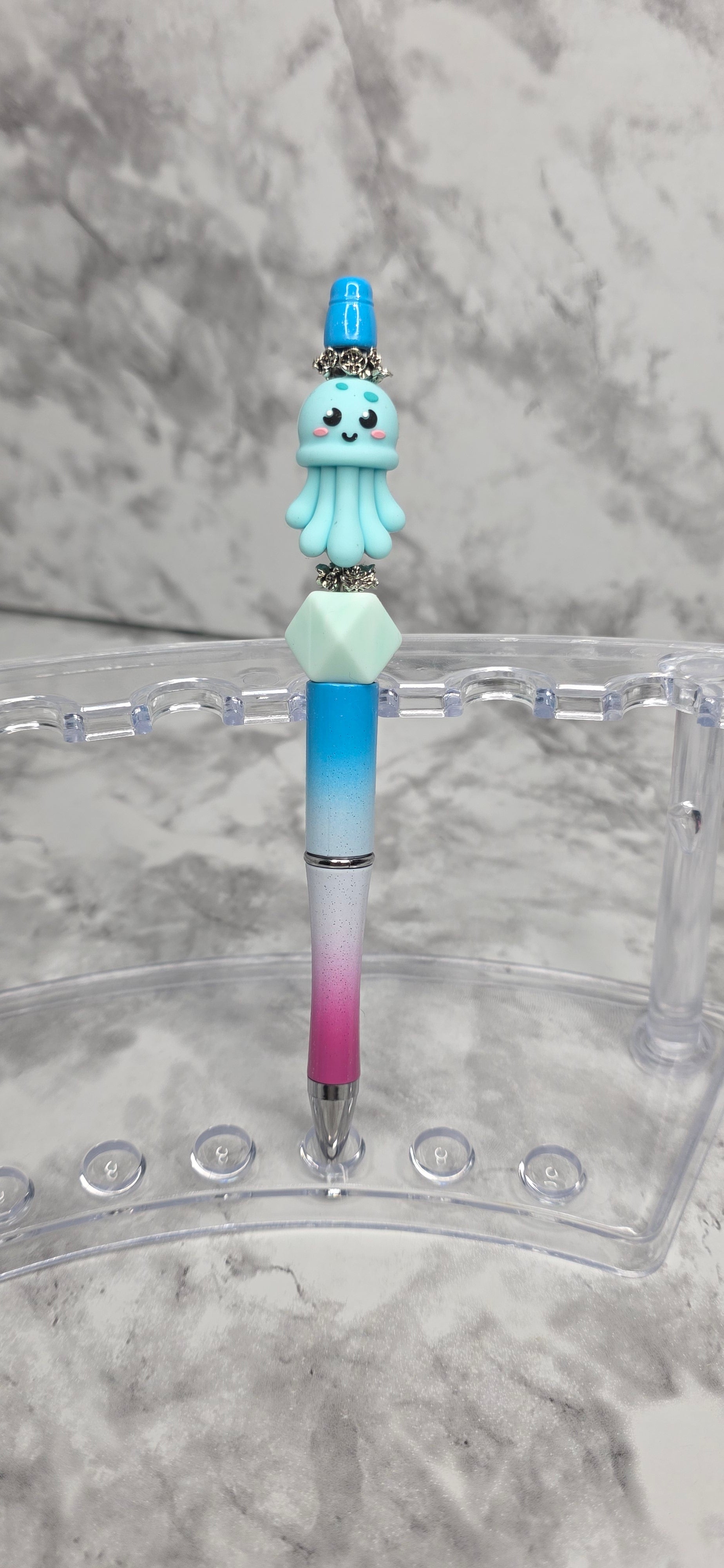 Cute Jellyfish Beaded Pen – Ocean Theme Kawaii Statement Pen