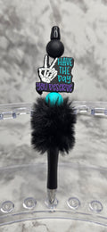 Motivational Beaded Pen – “Have the Day You Deserve” Black Statement Pen