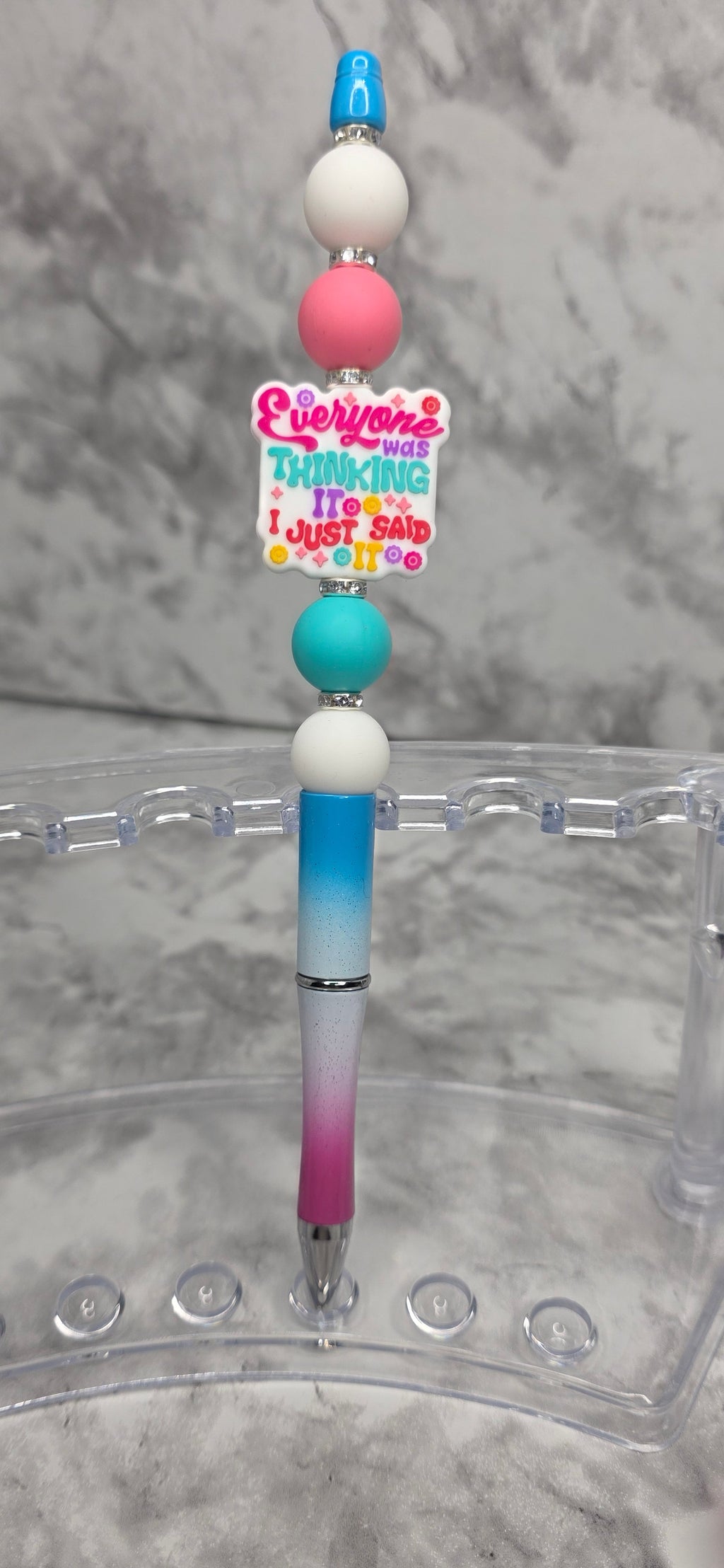 “Everyone Was Thinking It, I Just Said It” Beaded Pen – Colorful Statement Pen