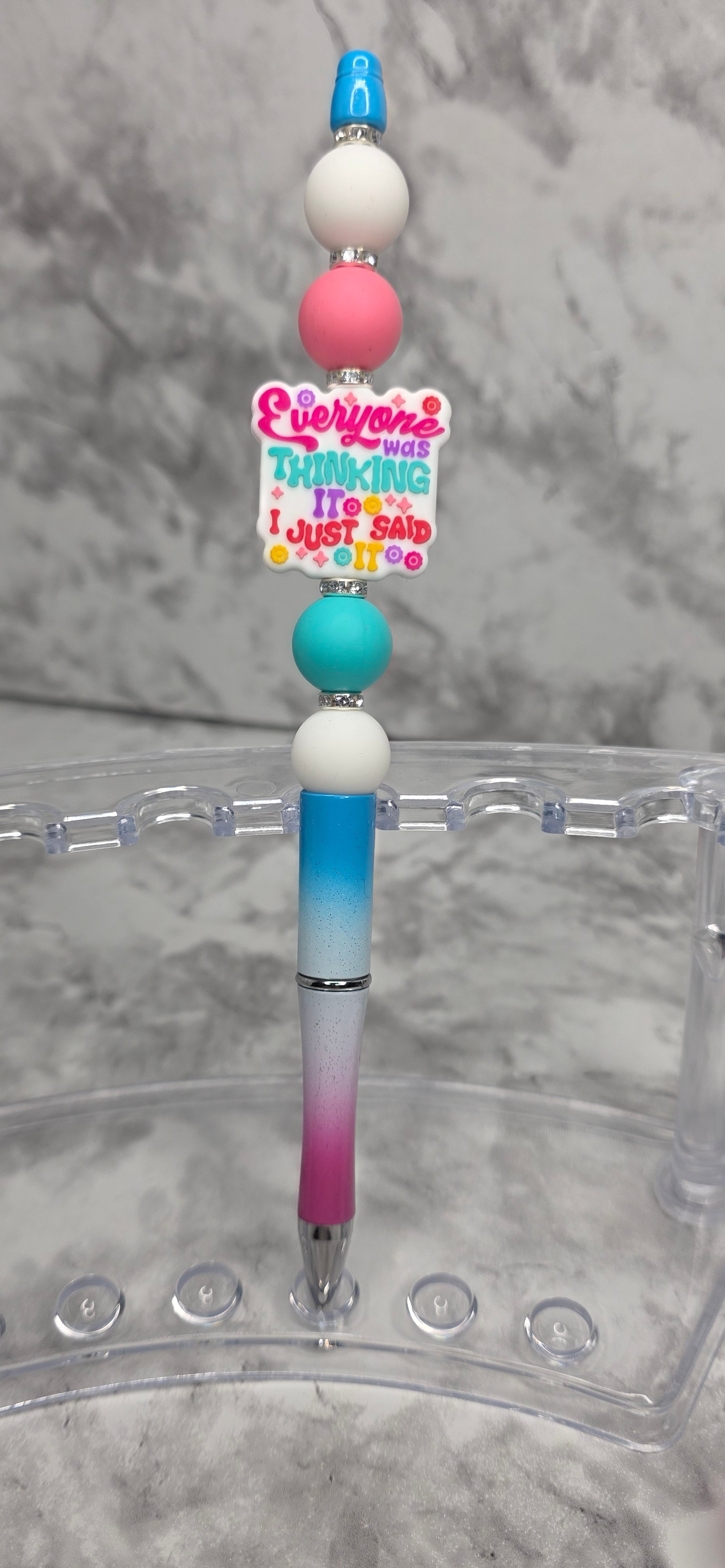 “Everyone Was Thinking It, I Just Said It” Beaded Pen – Colorful Statement Pen