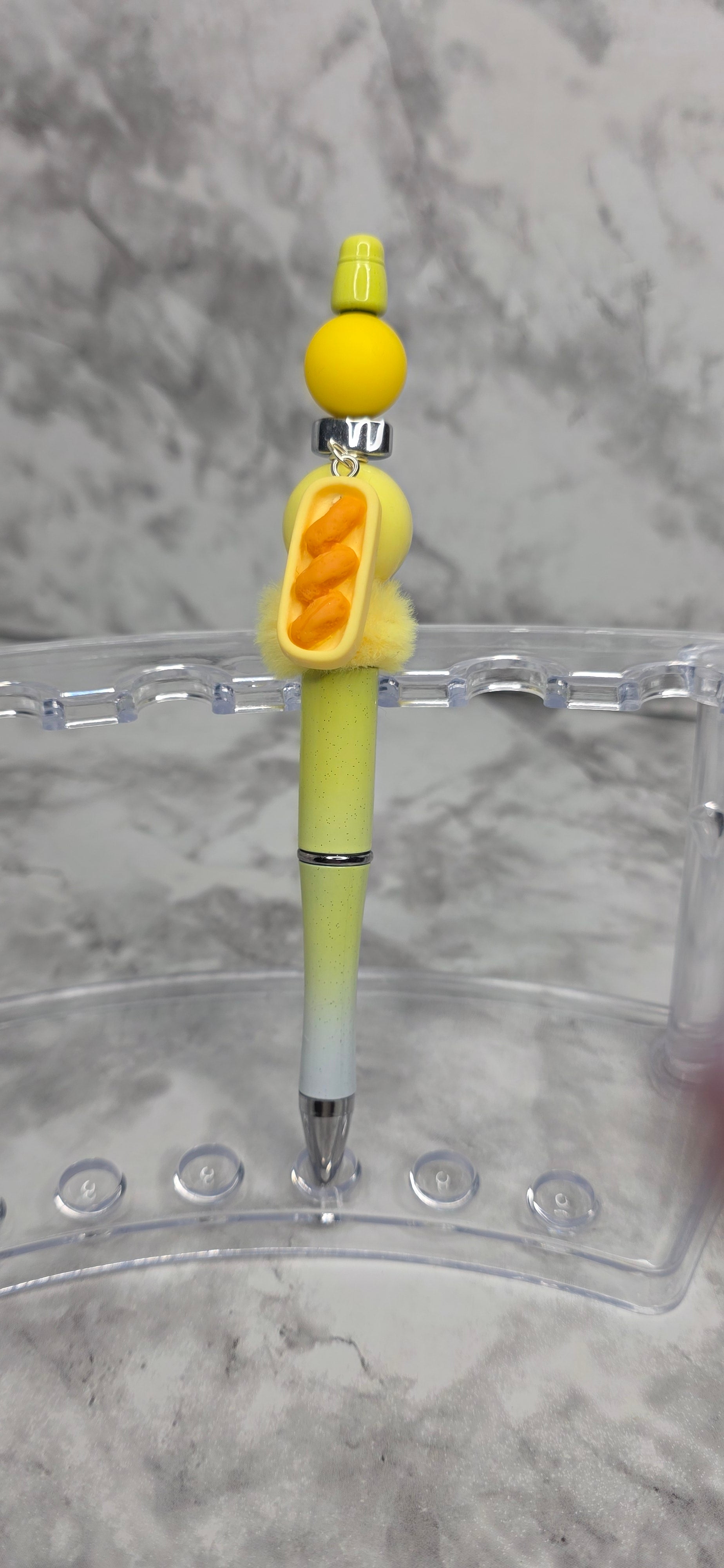 Peanut Snack Beaded Pen – Yellow Handmade Fun Statement Pen