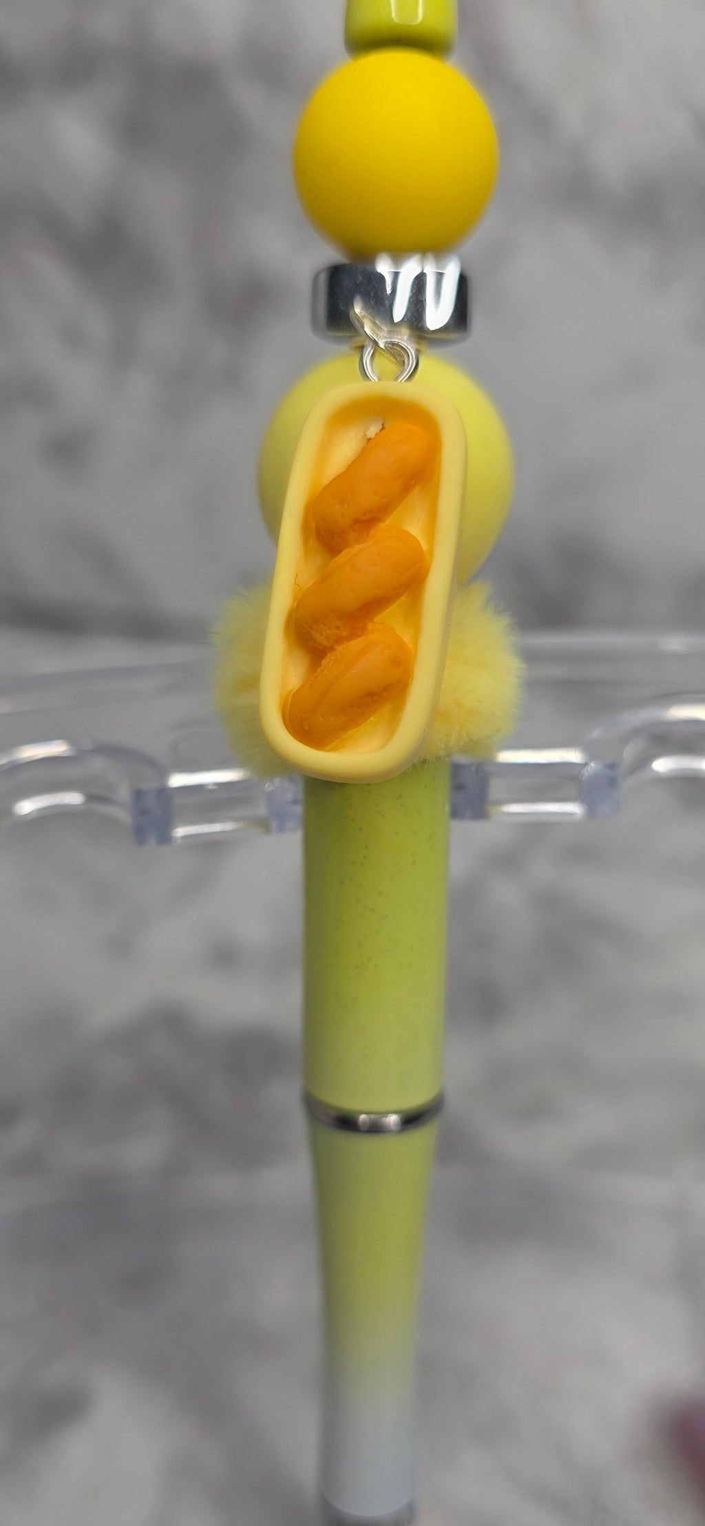 Peanut Snack Beaded Pen – Yellow Handmade Fun Statement Pen