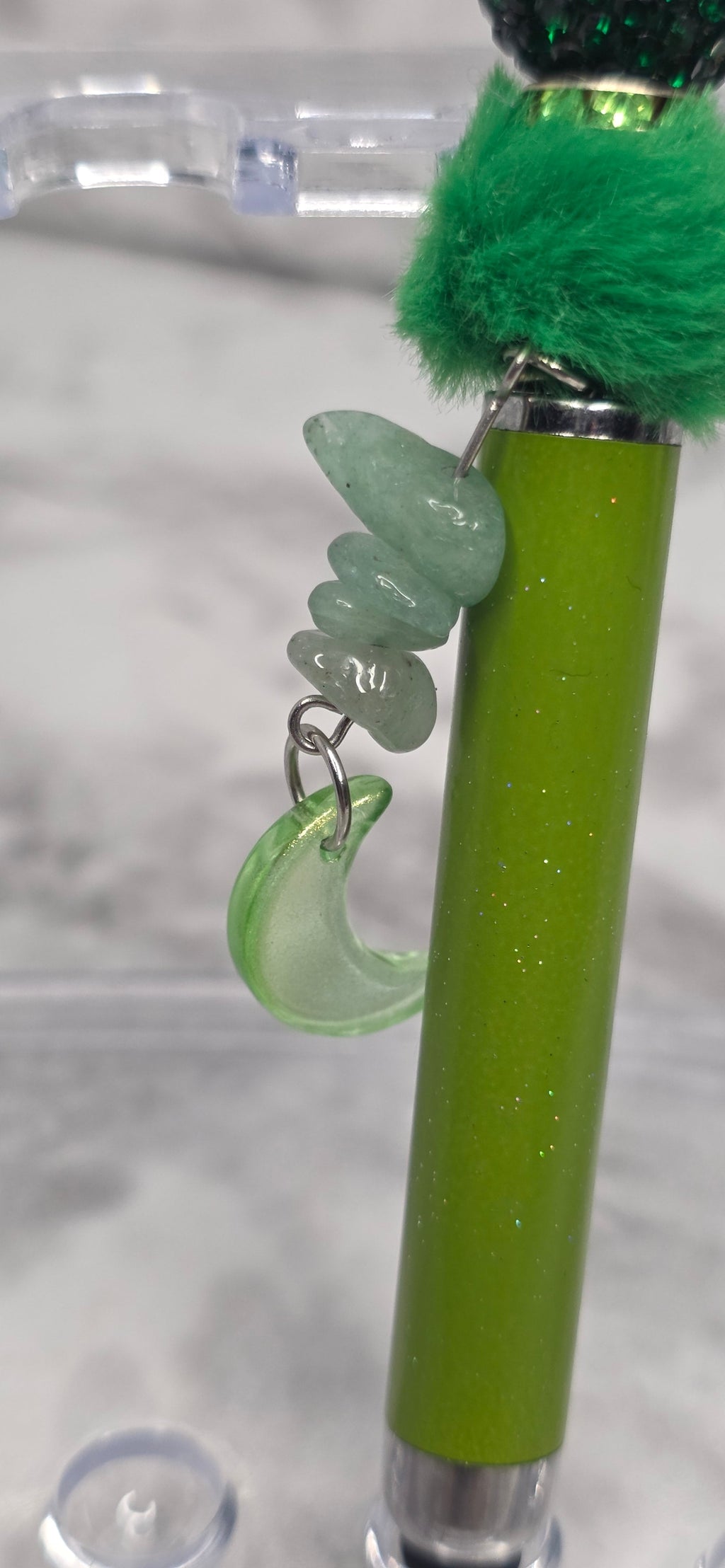 Emerald Glam Stylus Pen – Green Beaded Touchscreen Stylus
