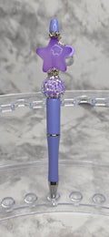 Purple Star Beaded Pen – Lavender Handmade Decorative Pen