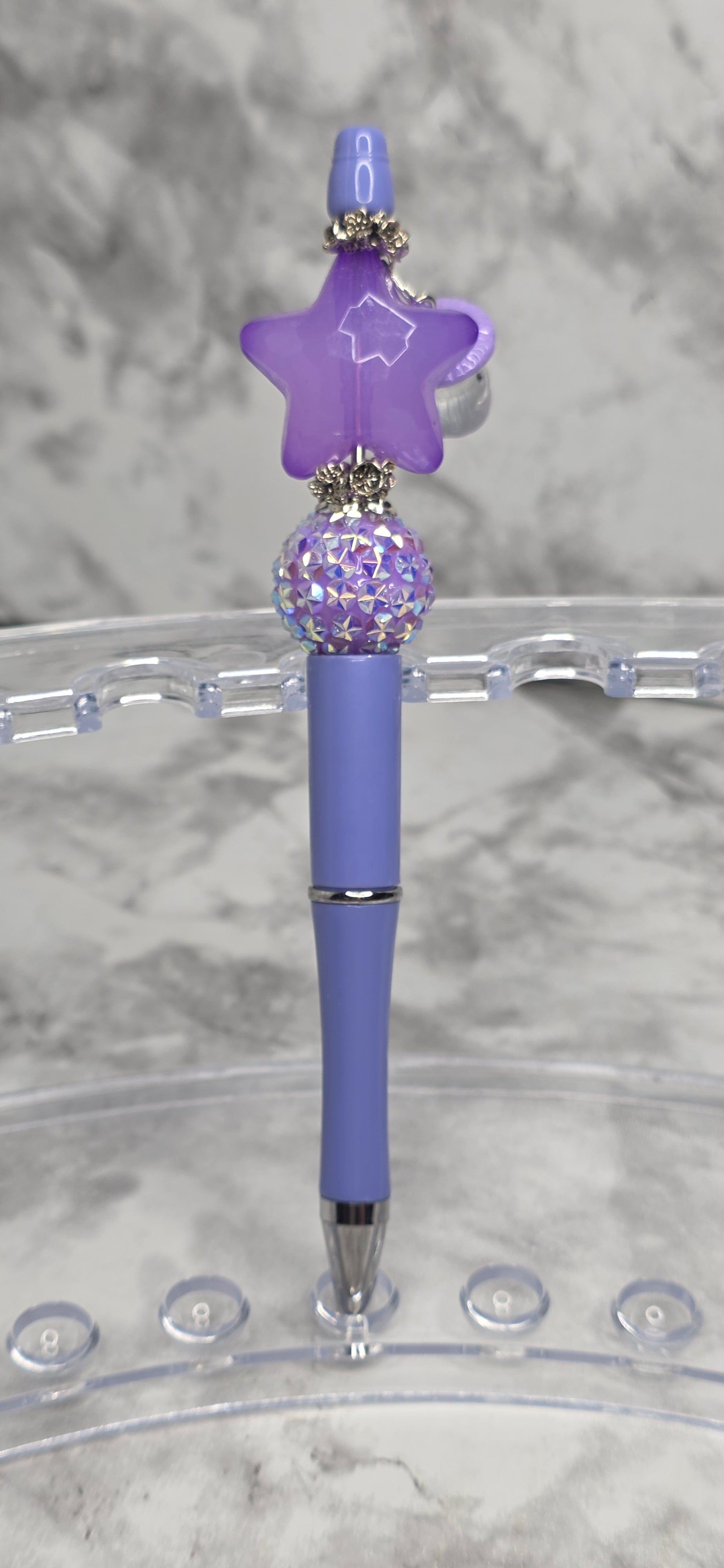 Purple Star Beaded Pen – Lavender Handmade Decorative Pen