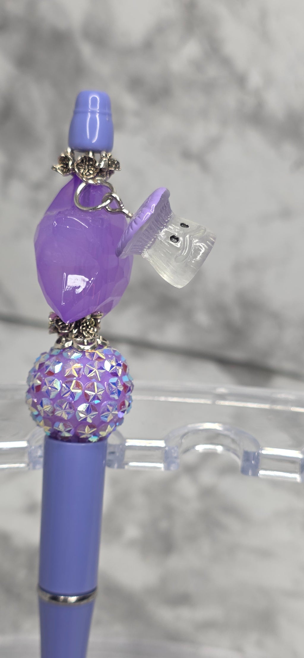 Purple Star Beaded Pen – Lavender Handmade Decorative Pen