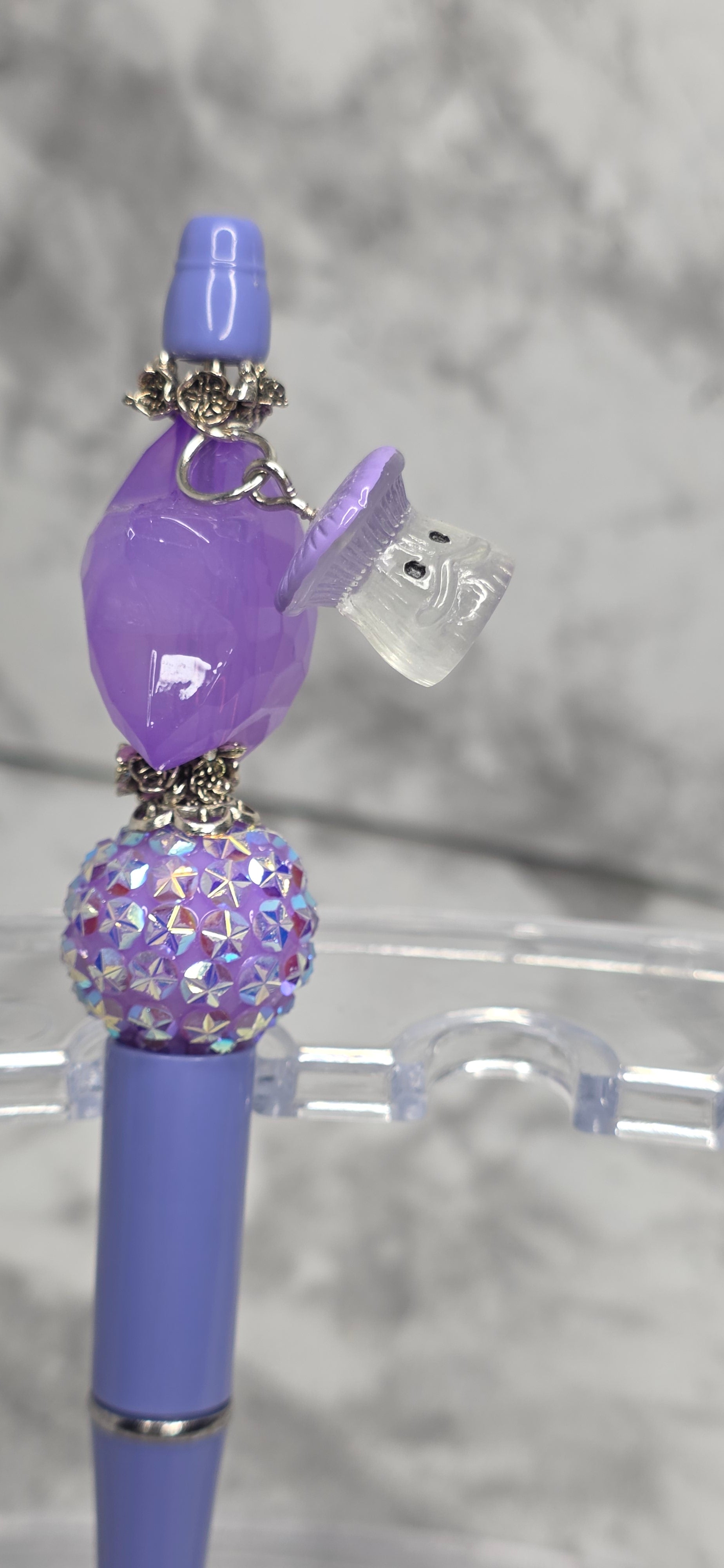 Purple Star Beaded Pen – Lavender Handmade Decorative Pen