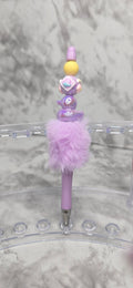 Lavender Duck Beaded Pen – Cute Pastel Handmade Pen