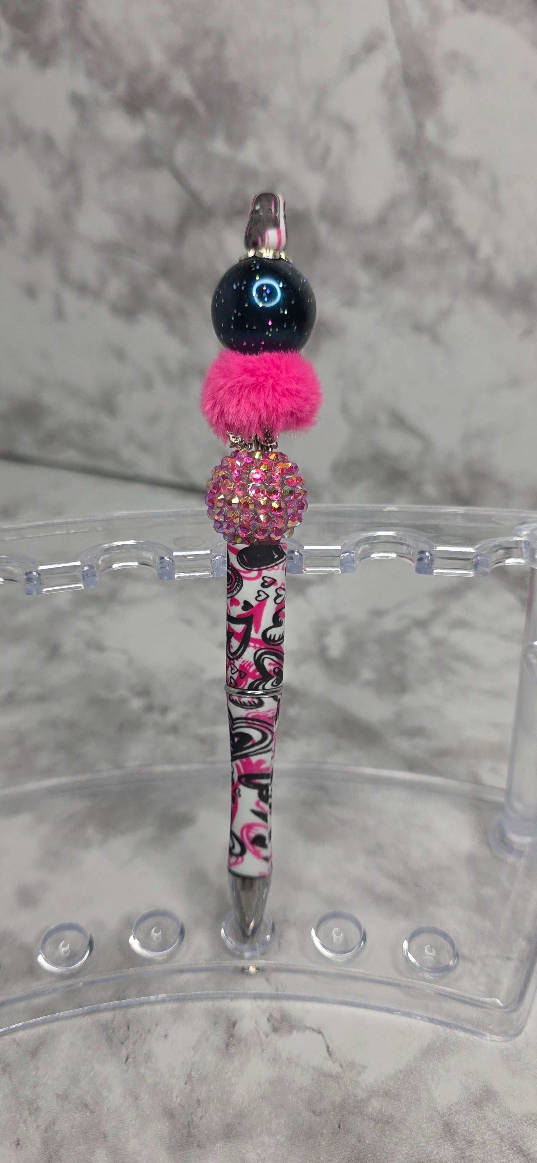 Pink Glam Beaded Pen – Sparkle Statement Handmade Pen