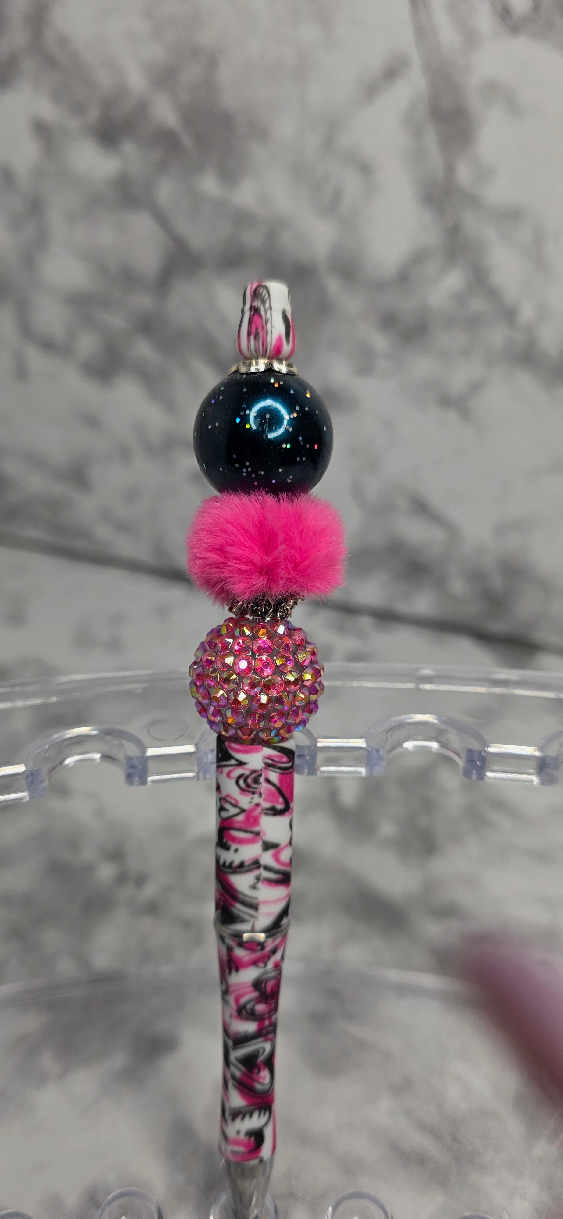 Pink Glam Beaded Pen – Sparkle Statement Handmade Pen