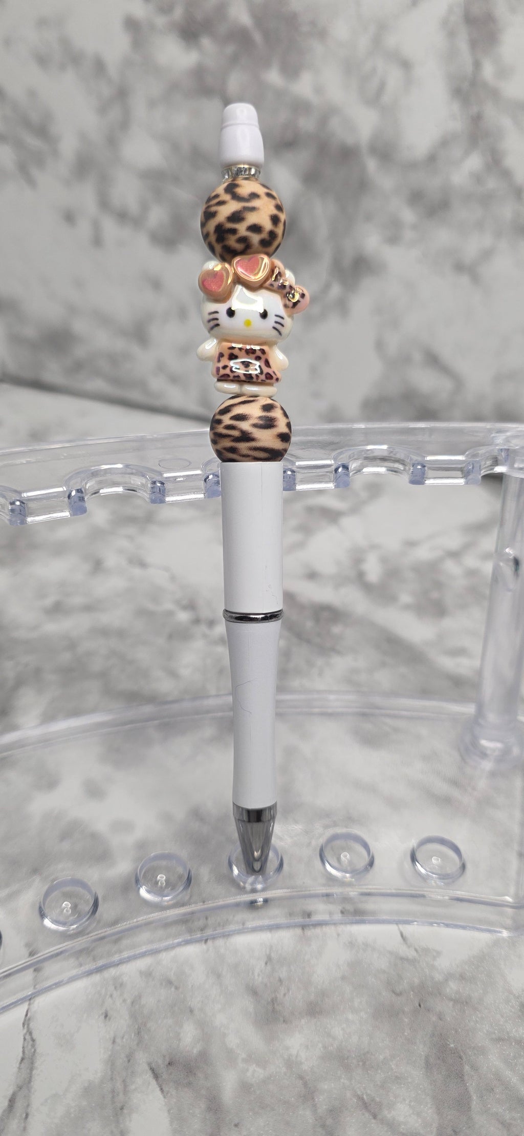 Leopard Hello Kitty Beaded Pen – Chic Cute Handmade Pen