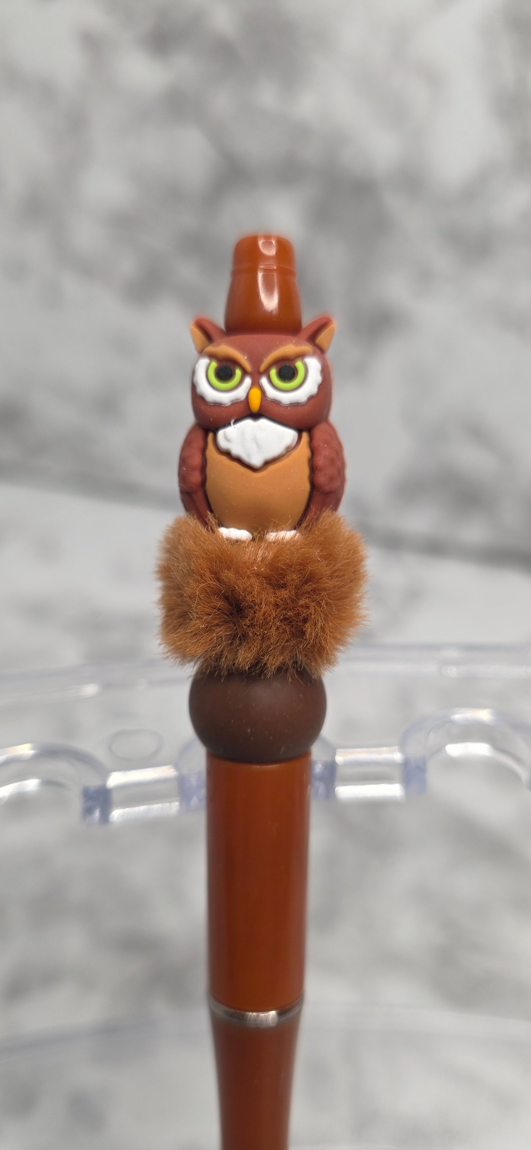 Wise Owl Beaded Pen – Cozy Fall Handmade Pen
