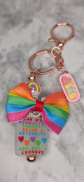 “Normalize Therapy” Rainbow Keychain – Mental Health Awareness Charm