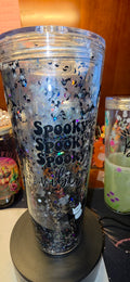 Spooky Vibes Glitter Snow-Globe Tumbler