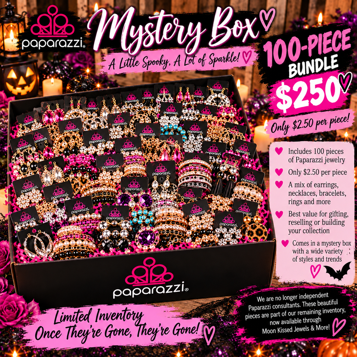 100-Piece Mystery Jewelry Box — Only $250! 🖤🎃
