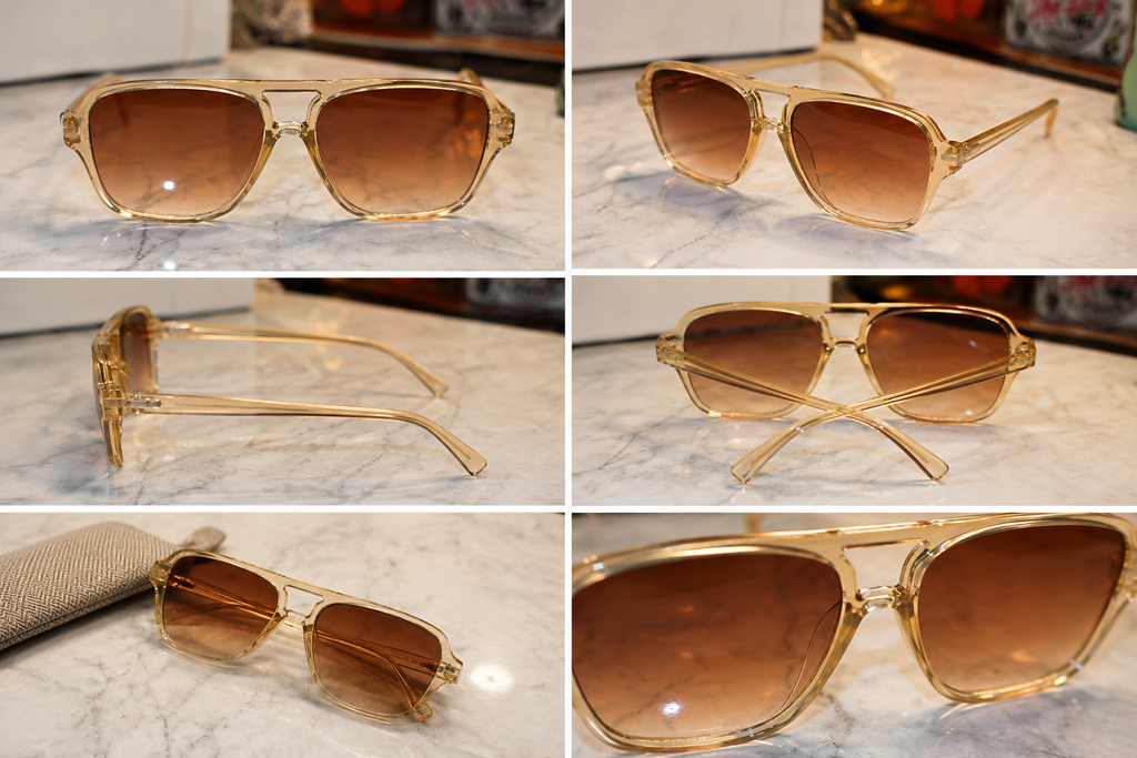 Champagne Glow Aviator Sunglasses