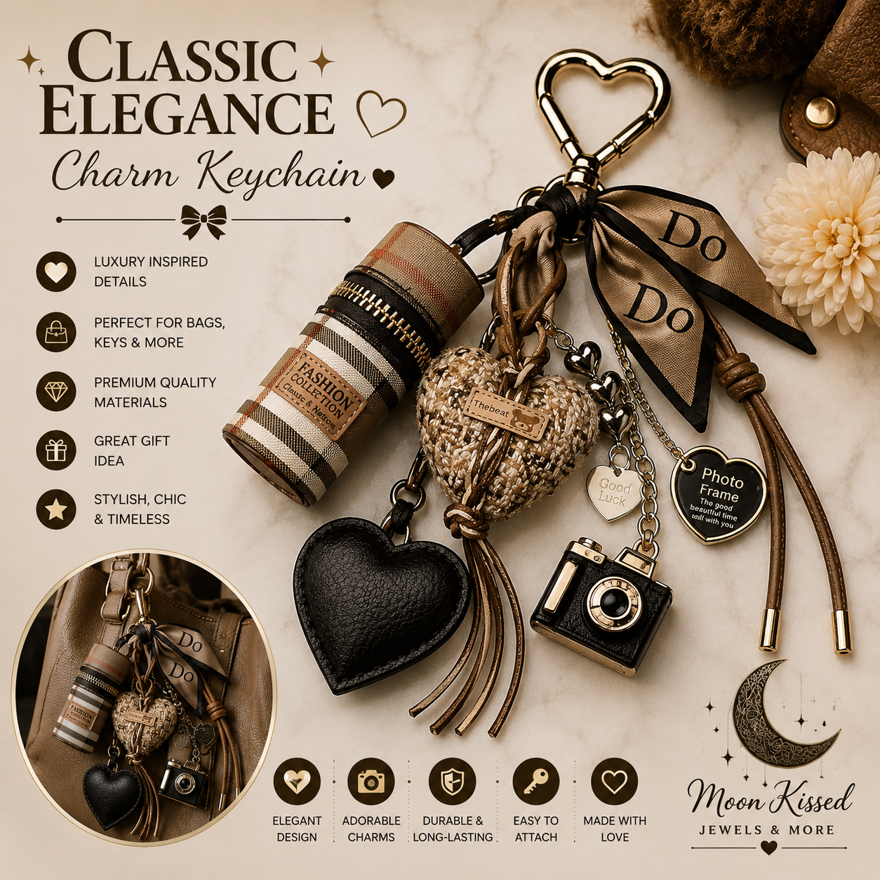 Golden Luxe Heart Charm