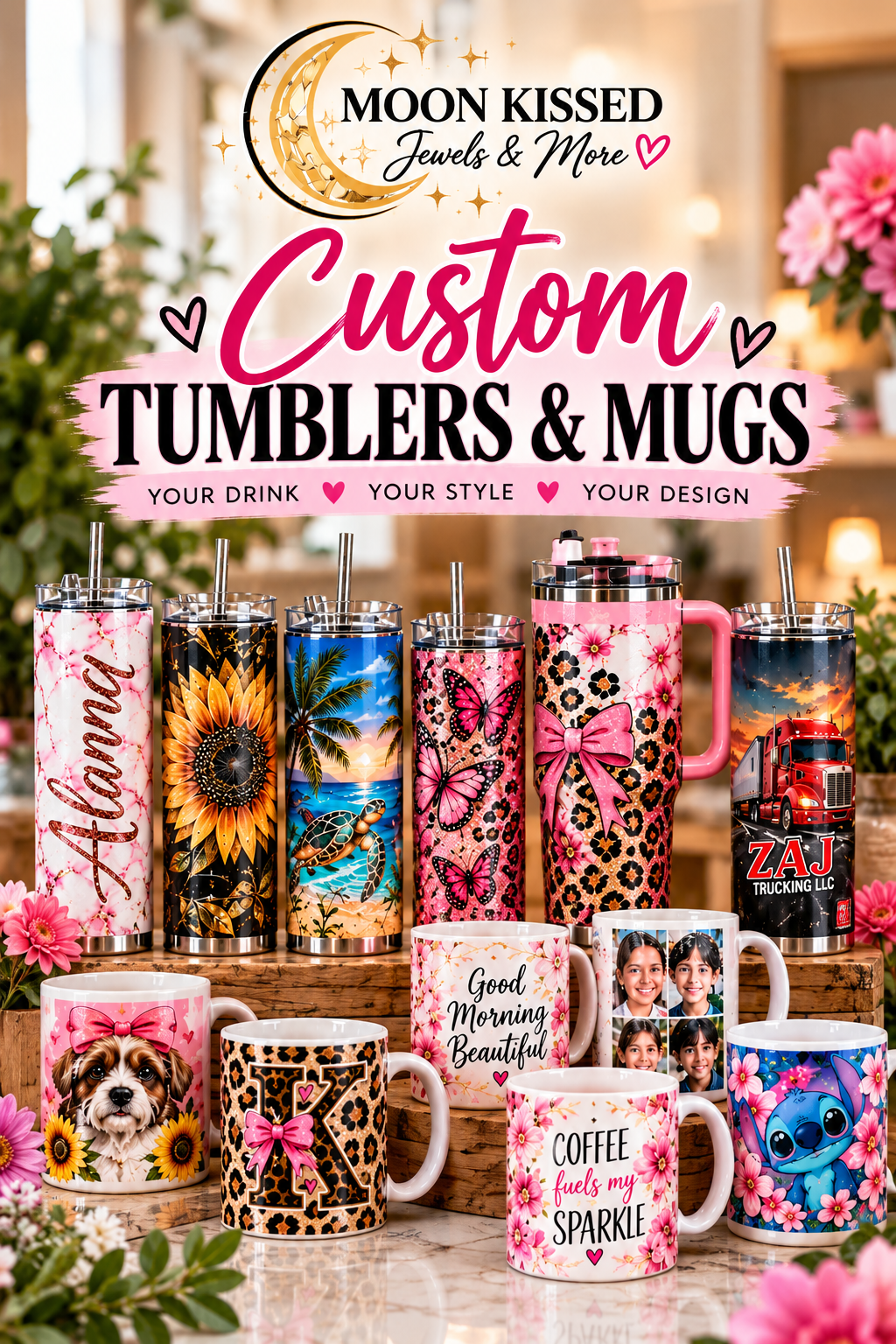 Personalized Sublimation Tumbler & Mugs – Made Just for You! 💕