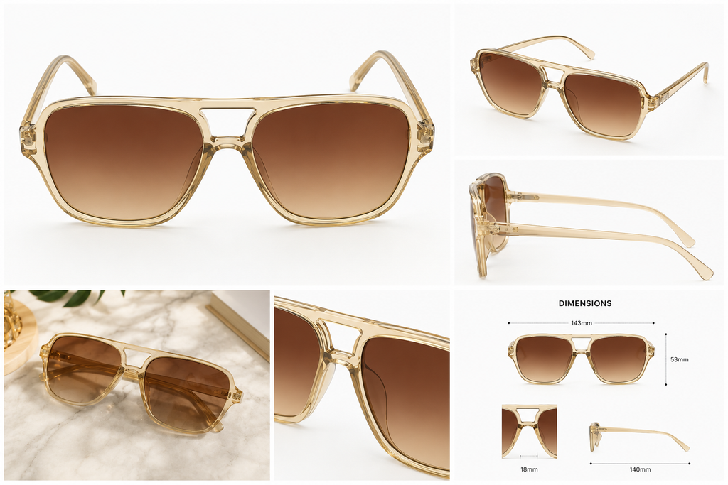 Champagne Glow Aviator Sunglasses