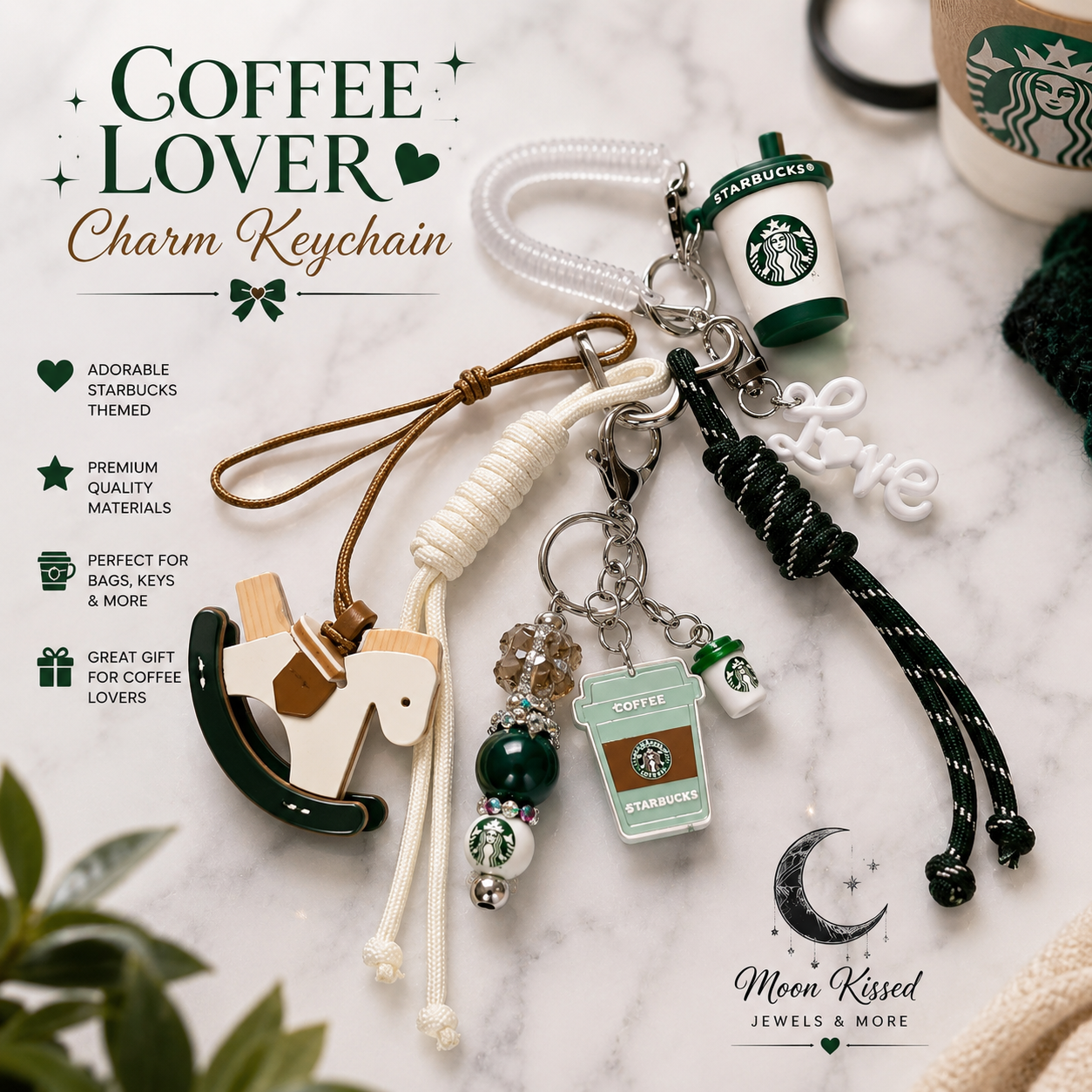Coffee Lover Charm Keychain