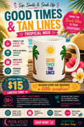 Good Times & Tan Lines Tropical Mug (Adult Humor)