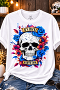 B's Back Skull & Floral Graphic Tee