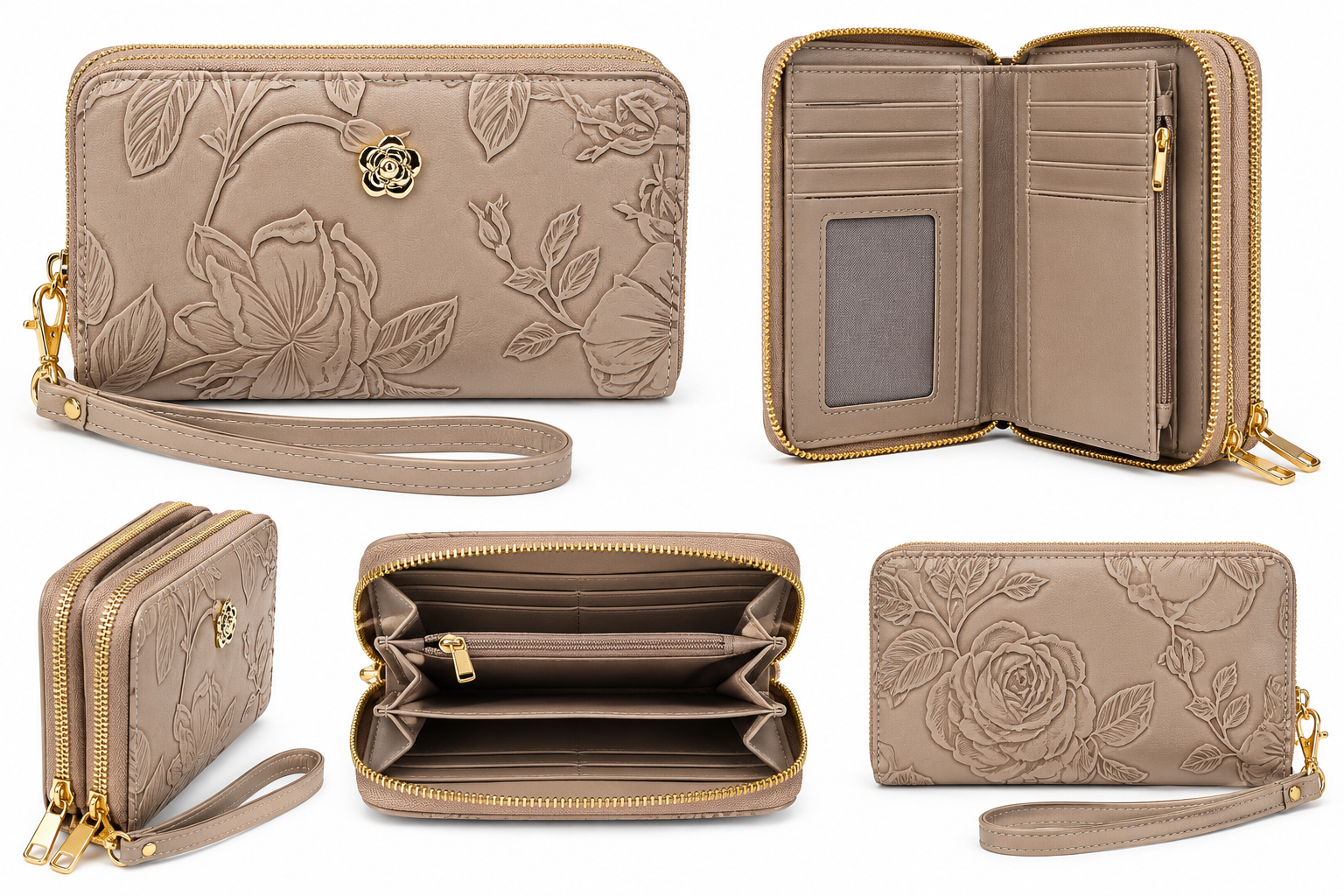 Desert Rose Double Zip Wallet