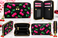 Midnight Cherry Luxe Zip-Around Wallet