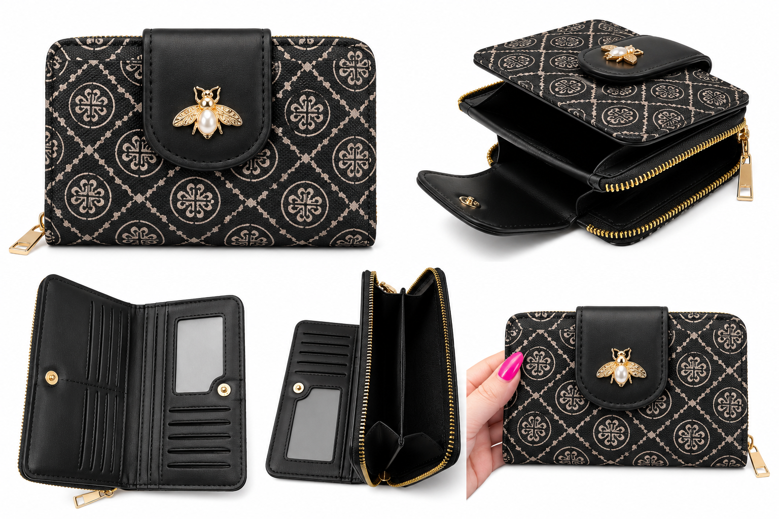 Queen Bee Zip-Around Wallet