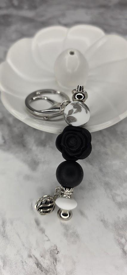 Black Rose Keychain