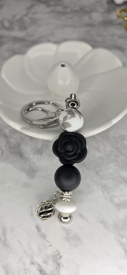 Black Rose Keychain