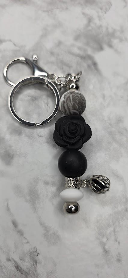 Black Rose Keychain
