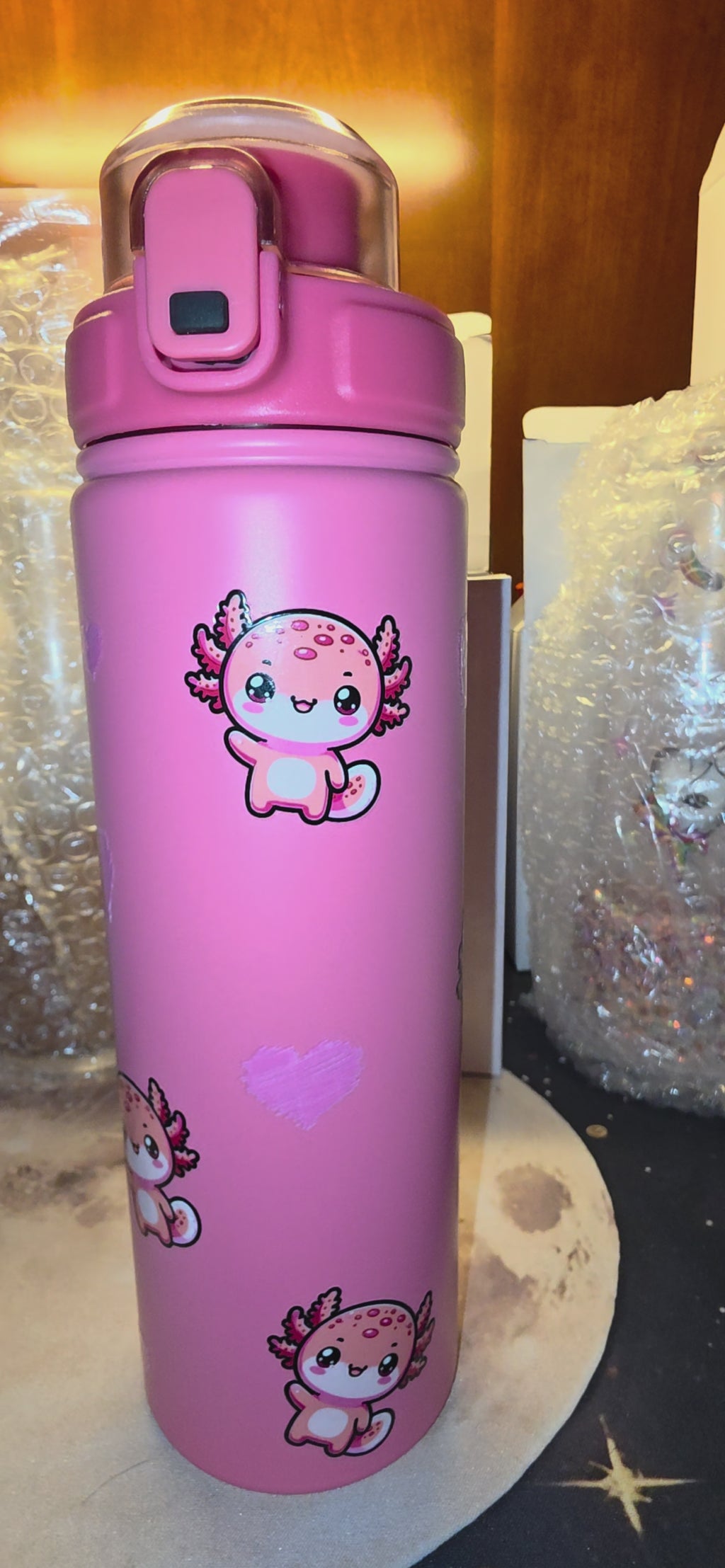 Pretty in Pink Axolotl Bottle
