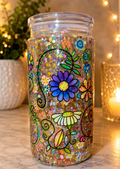 🌸✨ Floral Garden Glitter Tumbler