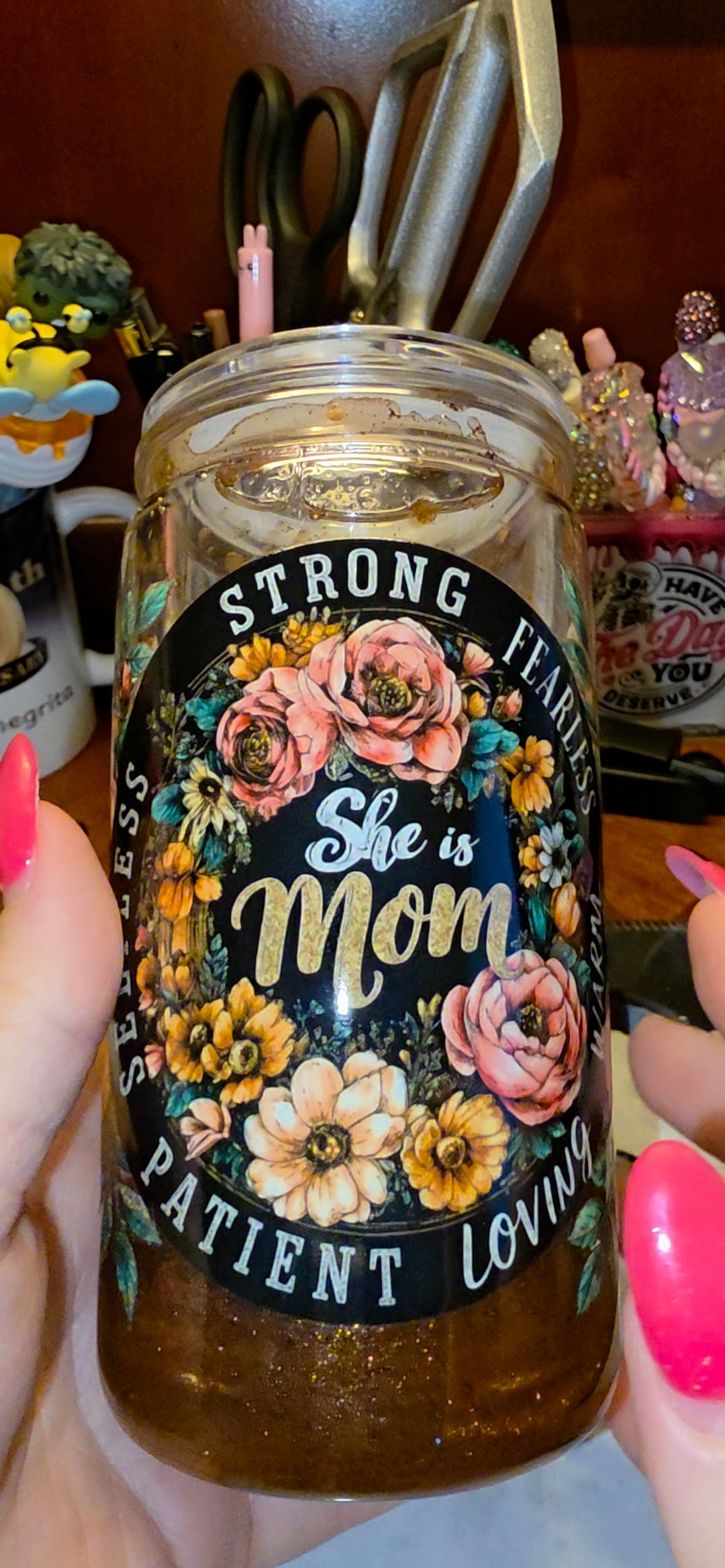 She Is Mom Snow Globe Cup